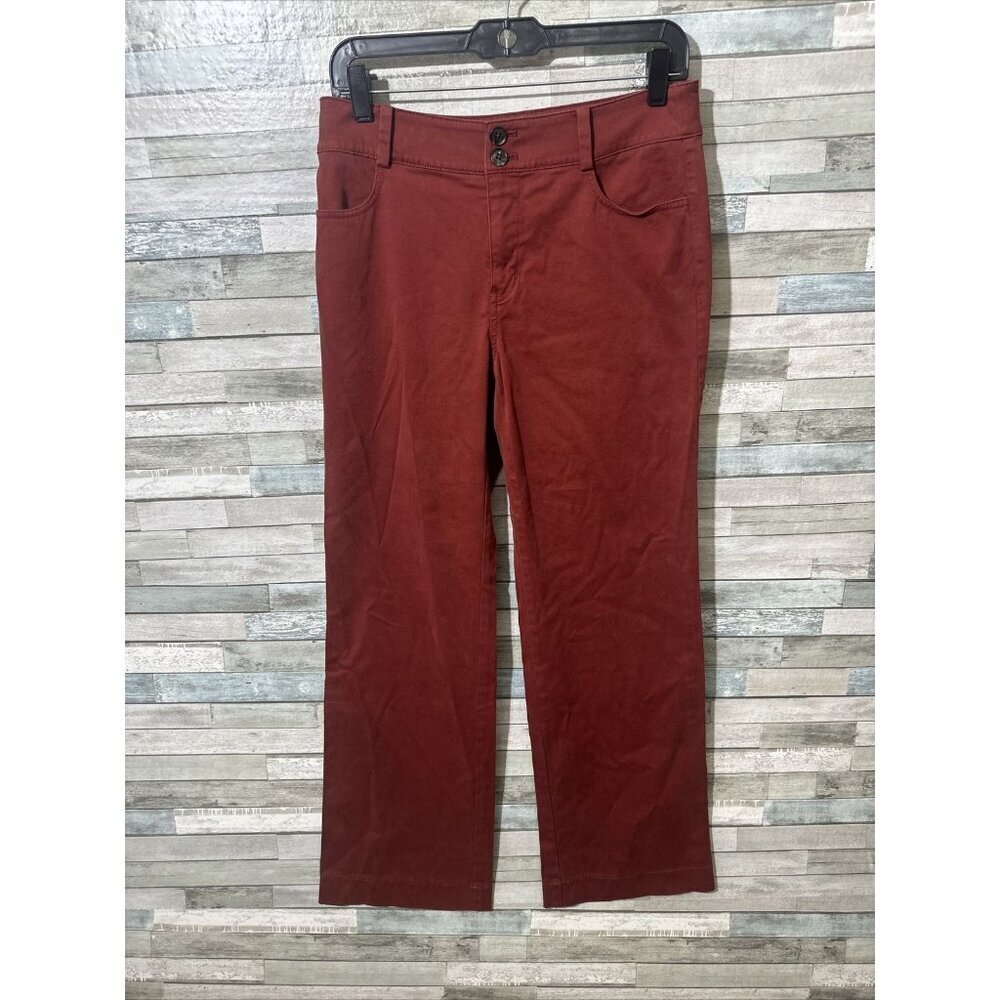 Women’s Soft Surroundings Chino Pants Maroon Wide Leg Size 6